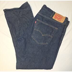 Levis 501 Jeans Mens 42x32 Blue Straight Leg Dark Wash Casual Office